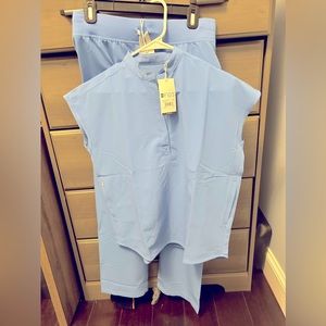 SET: Ceil Blue Rafaela™ - Oversized Scrub Top - XXS w. XS Livingston Pants NWT